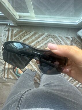 Oakley Black Shield Sunglasses with Dark Smoke Lenses